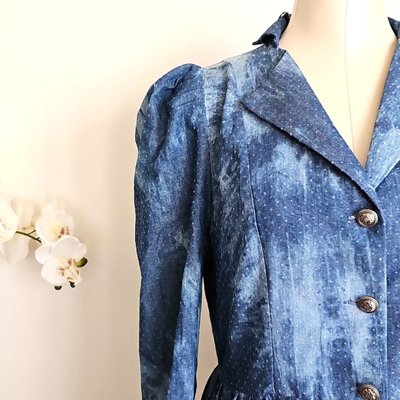 For Her NYC Goth Coquette Grunge Romantic Dress Wash Blue "The Takeover" Size M - Picture 3 of 15